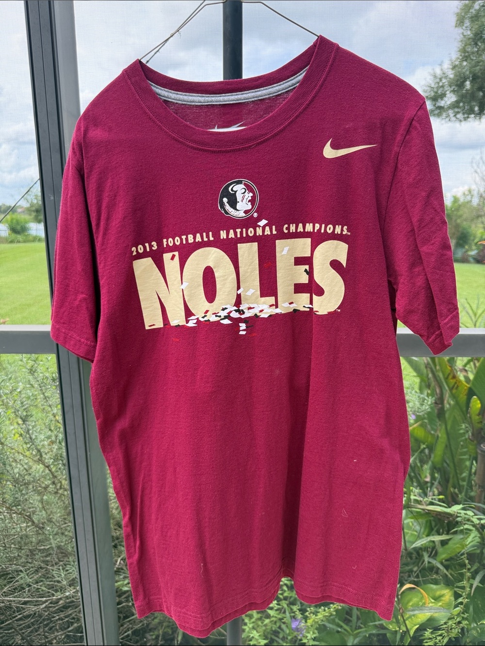 Nike Garnet and Gold 'Noles' Football Championship Tee
